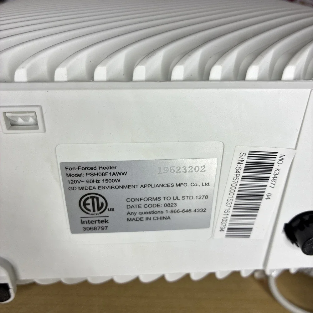Pelonis 1500W 3Speed Electric FanForced Space Heater White PSH08F1AWW NEW NO BOX